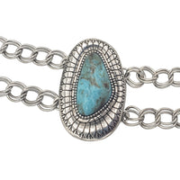 Rosemarie & Jubalee Cowgirl Chic Statement Western Burnished Silver Tone Conchos With Turquoise Howlite Stone On Link Chain Plus Size Belt, 49-59"