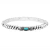 Western Style Semi Precious Turquoise Howlite Stone Dainty Stretch Bracelet, 7"