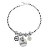 Whimsical Mothers Day Gift Grandma Charms Rope Hook Bangle Bracelet (Silver Tone)