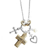 Rosemarie's Religious Gifts Women's Inspirational Changeable Christian Charms Pendant Necklace, 18"+3" Extender (John 3:16)