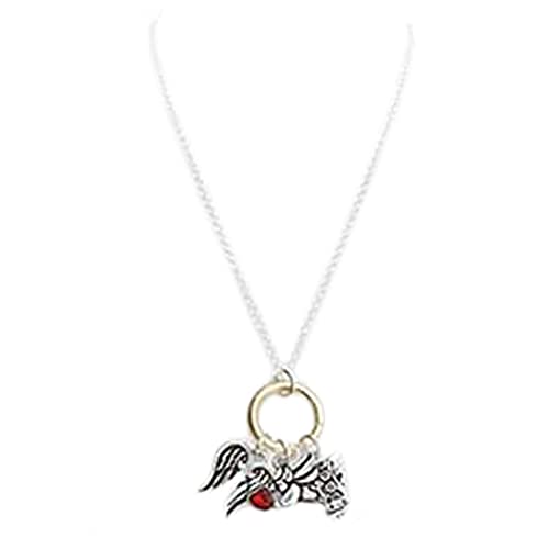 Rosemarie's Religious Gifts Women's Inspirational Changeable Christian Charms Pendant Necklace, 18"+3" Extender (Red Crystal Heart Angel)