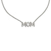 Dainty Sterling Silver Cable Chain With Cubic Zirconia Pave Crystal Mom Pendant Gift Necklace, 16"+1.25" Extender