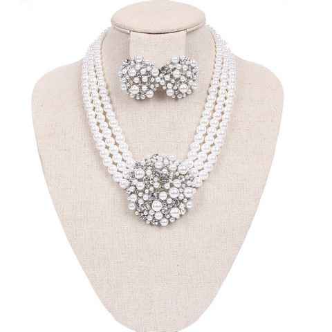 Buy ZaffreCollections Trending White Crystal and Pearl Necklace set with  Maang Tikka for Women and Girls Online In India At Discounted Prices