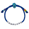Summertime Fun Alphabet Bead Colorful Sliding Knot Anklet, 10.5" (FEARLESS Dark Blue Cord)
