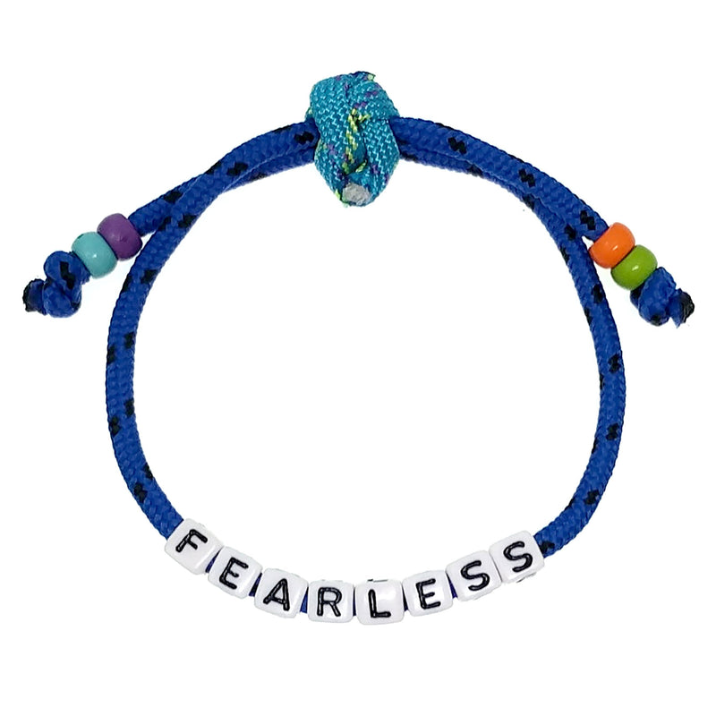 Summertime Fun Alphabet Bead Colorful Sliding Knot Anklet, 10.5" (FEARLESS Dark Blue Cord)