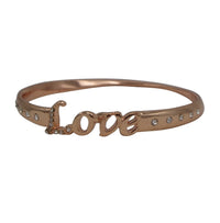 Love Inscription Twist Bangle Bracelet (Rose Gold)
