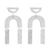 Dangle Large Geometric Shape Post Earrings (Silver Tone)