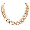 Polished Gold Tone Chunky Curb Chain Statement Necklace, 18"-20" with 2" Extension