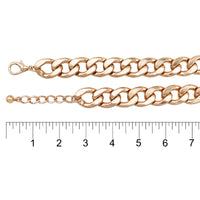 Polished Gold Tone Chunky Curb Chain Statement Necklace, 18"-20" with 2" Extension