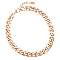 Polished Gold Tone Chunky Curb Chain Statement Necklace, 18"-20" with 2" Extension