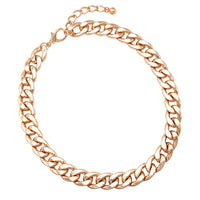 Polished Gold Tone Chunky Curb Chain Statement Necklace, 18"-20" with 2" Extension