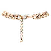 Polished Gold Tone Chunky Curb Chain Statement Necklace, 18"-20" with 2" Extension