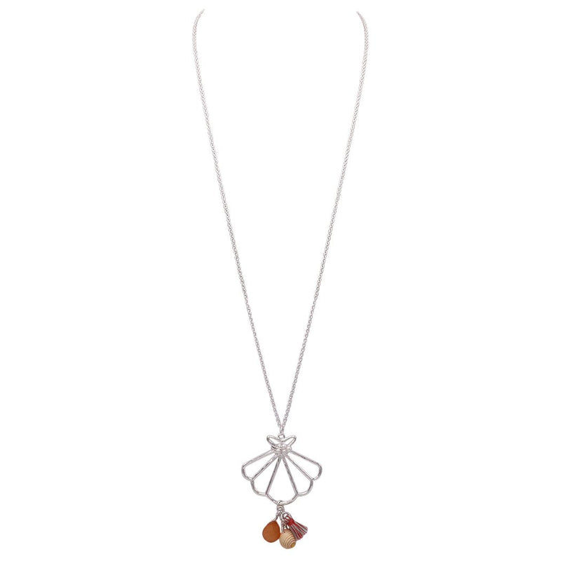 Summer Seashell Long Pendant Necklace With Charms