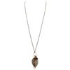 Metal Dipped Natural Leaf with Glass bead and Tassel Detail Necklace