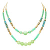 Colorful Glass Bead Double Strand Necklace (Blue)