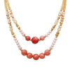 Colorful Glass Bead Double Strand Necklace 30"-34" with 3" Extender
