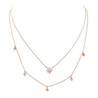 Dainty Double Strand Crystal Star Necklace