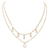 Dainty Double Strand Crystal Teardrop Necklace