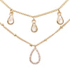 Dainty Double Strand Crystal Teardrop Necklace