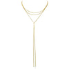 Simple Multi Strand Y Necklace (Gold Tone)