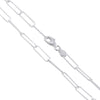 Made In Italy Sterling Silver Diamond Cut Paper Clip Chain Necklace, 22"