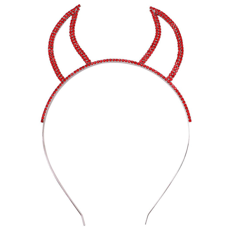 Rosemarie Collections Halloween Costume Red Devil Horns Headband Outlined