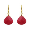 Semi Precious Single Stone Drop Earrings (Dyed Jade)