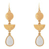 Drop Earrings Geometric Shapes with Two Tone Metal (Gold)
