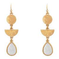 Drop Earrings Geometric Shapes with Two Tone Metal (Gold)