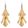 Fashion Jewelry Two Tone Geometric Flair Dangle Earrings (Gold)