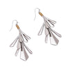 Fashion Jewelry Two Tone Geometric Flair Dangle Earrings (Silver)