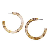 Lucite Hoop Dangle Earrings (Natural)