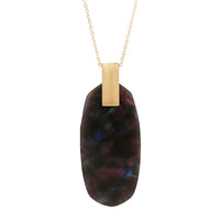 Stunning Fashion Lucite Statement Pendant Extra-long Necklace 32" with 3" Extender