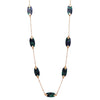 Lucite and Gold Tone Long Strand Necklace (Green)