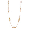 Lucite and Gold Tone Long Strand Natural Charm Necklace 38" with 3" Extender