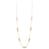 Lucite and Gold Tone Long Strand Natural Charm Necklace 38" with 3" Extender