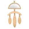Two Tone Geometric Long Statement Necklace and Earring Set