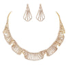 Charming Crystal Rhinestone Ruffle Collar Necklace and Earrings Set