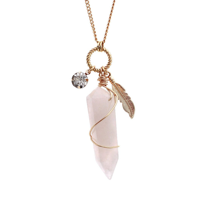 Quartz Stone Pendant Necklace (Natural)