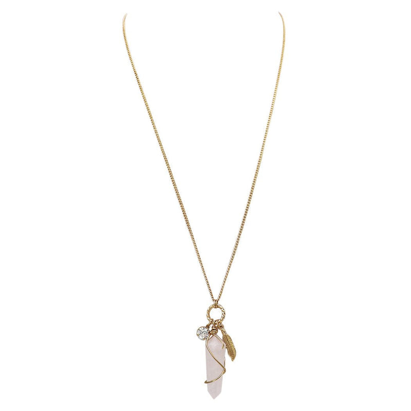 Quartz Stone Pendant Necklace (Natural)