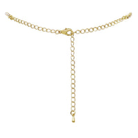 Rhinestone Teardrop Statement Necklace Drop Earrings Set (Gold Tone/Clear)