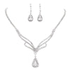 Crystal Rhinestone Teardrop Necklace and Earrings Set