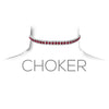 Elegant Crystal Statement Choker Necklace (Dark Pink)