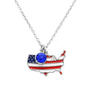 Patriotic USA Political Party American Flag Pendant Necklace, 18-20" with 2" Extender