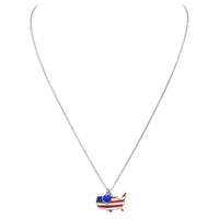 Patriotic USA Political Party American Flag Pendant Necklace, 18-20" with 2" Extender