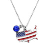 Patriotic USA Political Party American Flag Pendant Necklace, 18-20" with 2" Extender