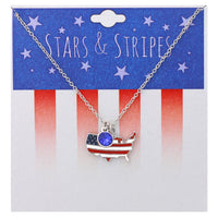 Patriotic USA Political Party American Flag Pendant Necklace, 18-20" with 2" Extender