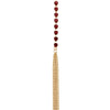 74" Long Rhinestone Strand Statement Necklace With Tassels (Red)