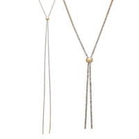 Elegant Glass Rhinestone Bolo Style Adjustable Necklace (Gold/Clear)
