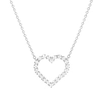 Women's Stunning Premium Cubic Zirconia Crystal Heart Pendant Necklace, 15"-17" with 2" Extender